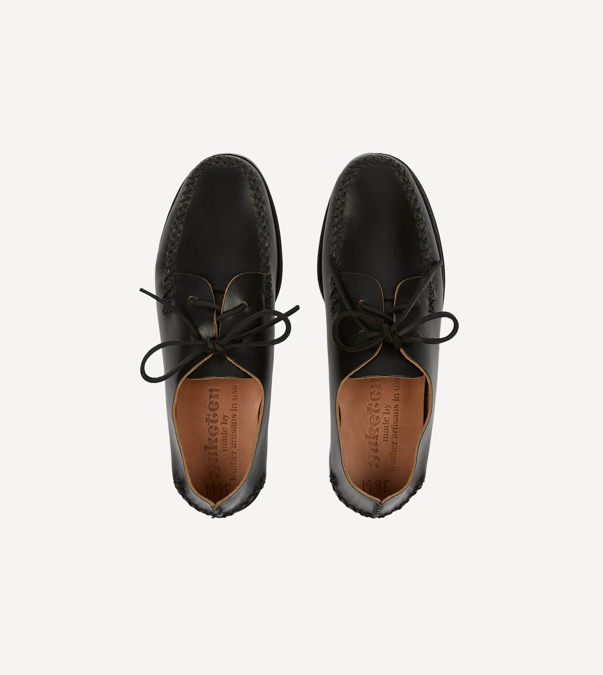 Yuketen Black Two-Piece Oxford with Camp Sole - Image 4