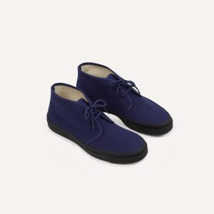 Wakouwa by Anatomica Navy Cotton Canvas Chukka Trainers