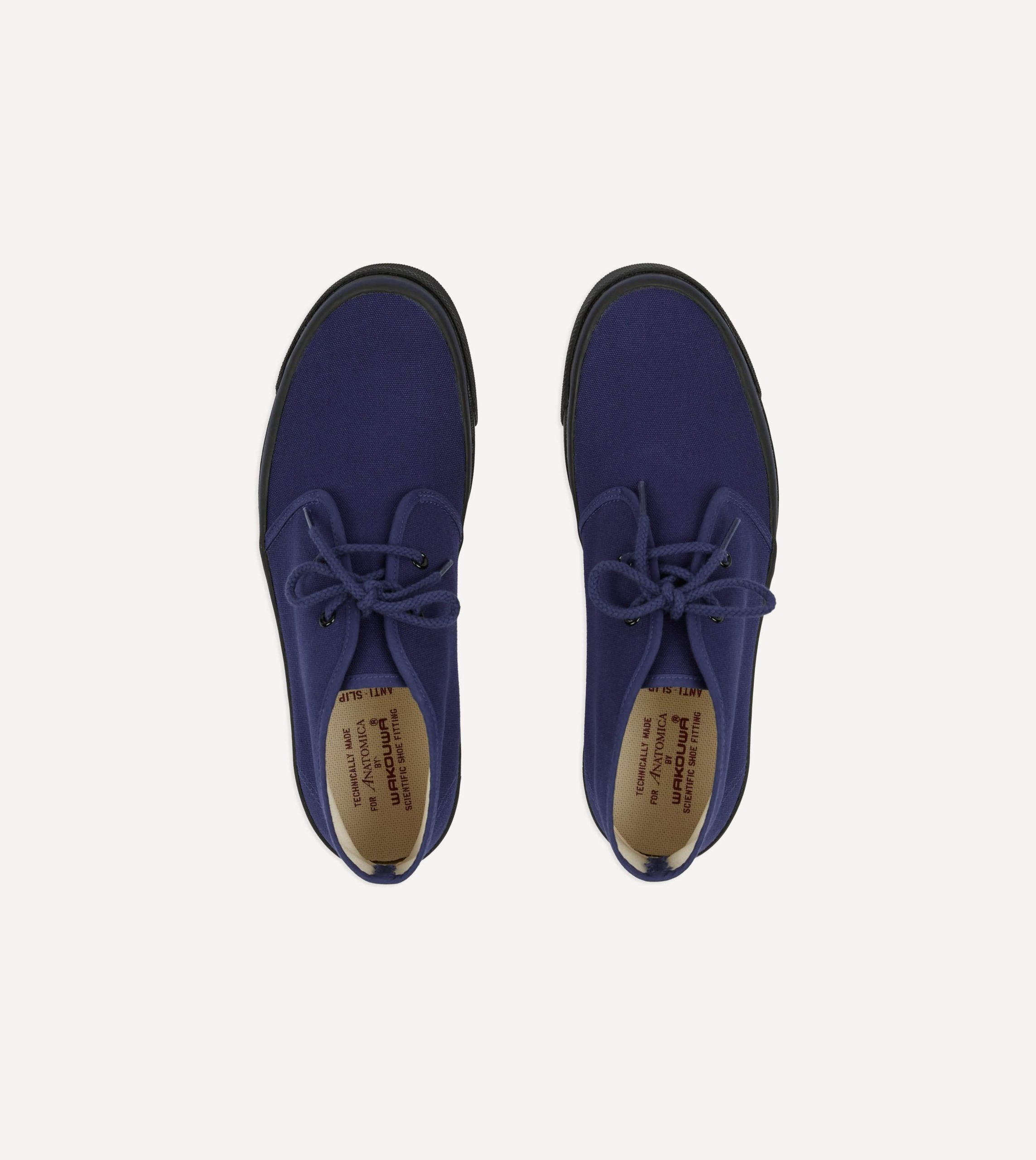 Wakouwa by Anatomica Navy Cotton Canvas Chukka Trainers - Image 4