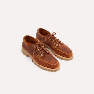 Yuketen Brown Leather Angler Moc Shoe