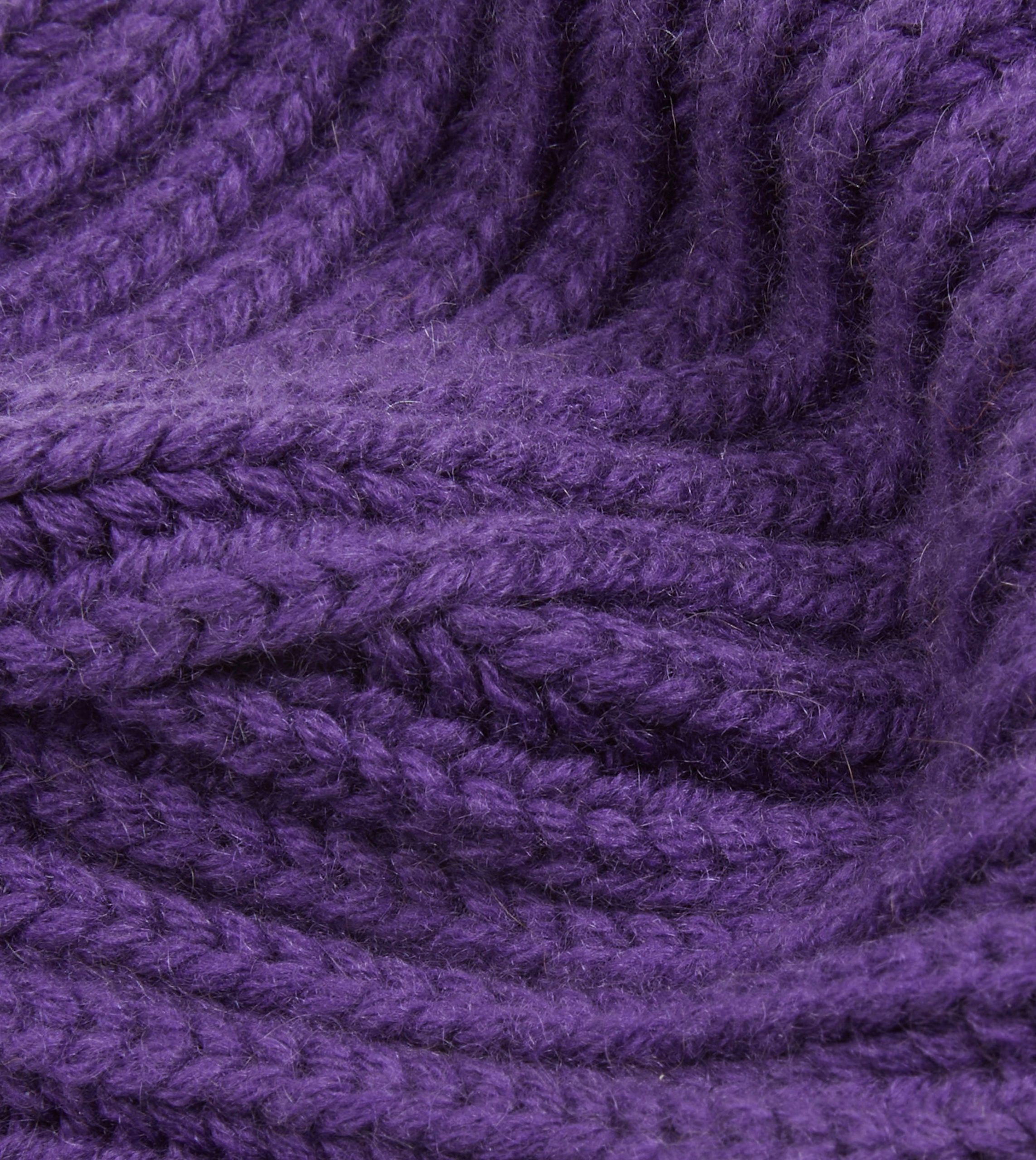 Purple Cashmere Ribbed Knit Cap - Image 2