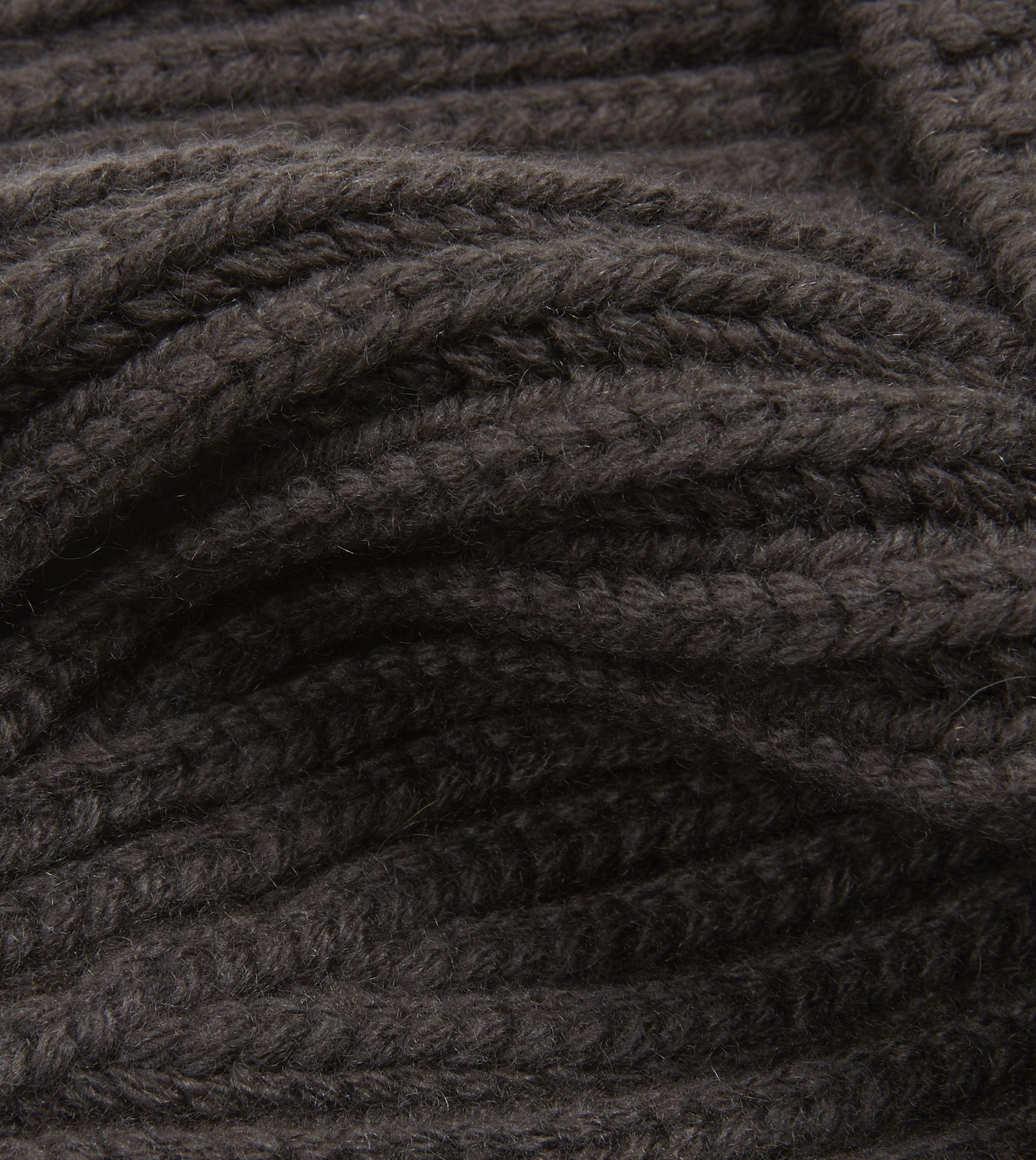 Brown Cashmere Ribbed Knit Cap - Image 2