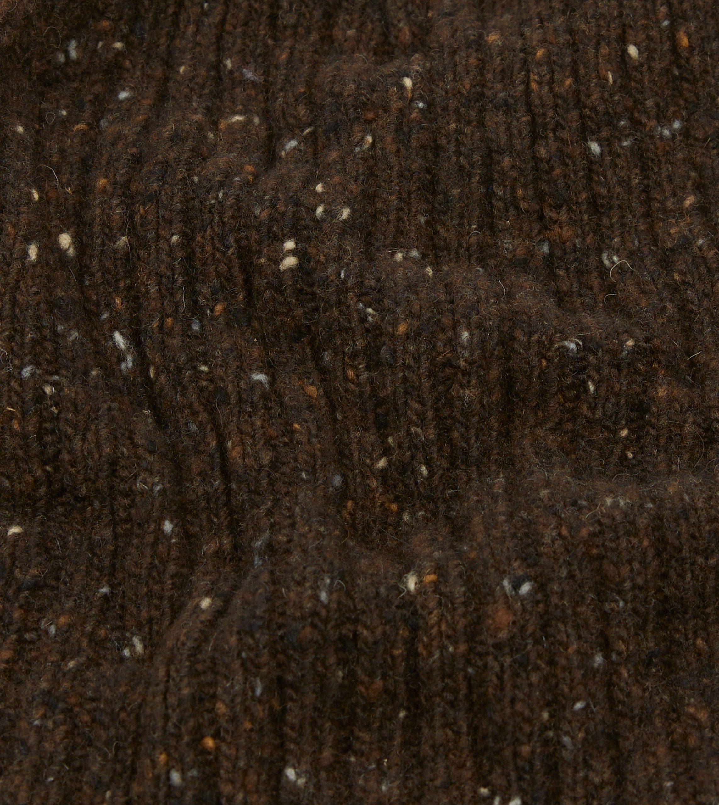 Brown Donegal Ribbed Merino Knit Cap - Image 2