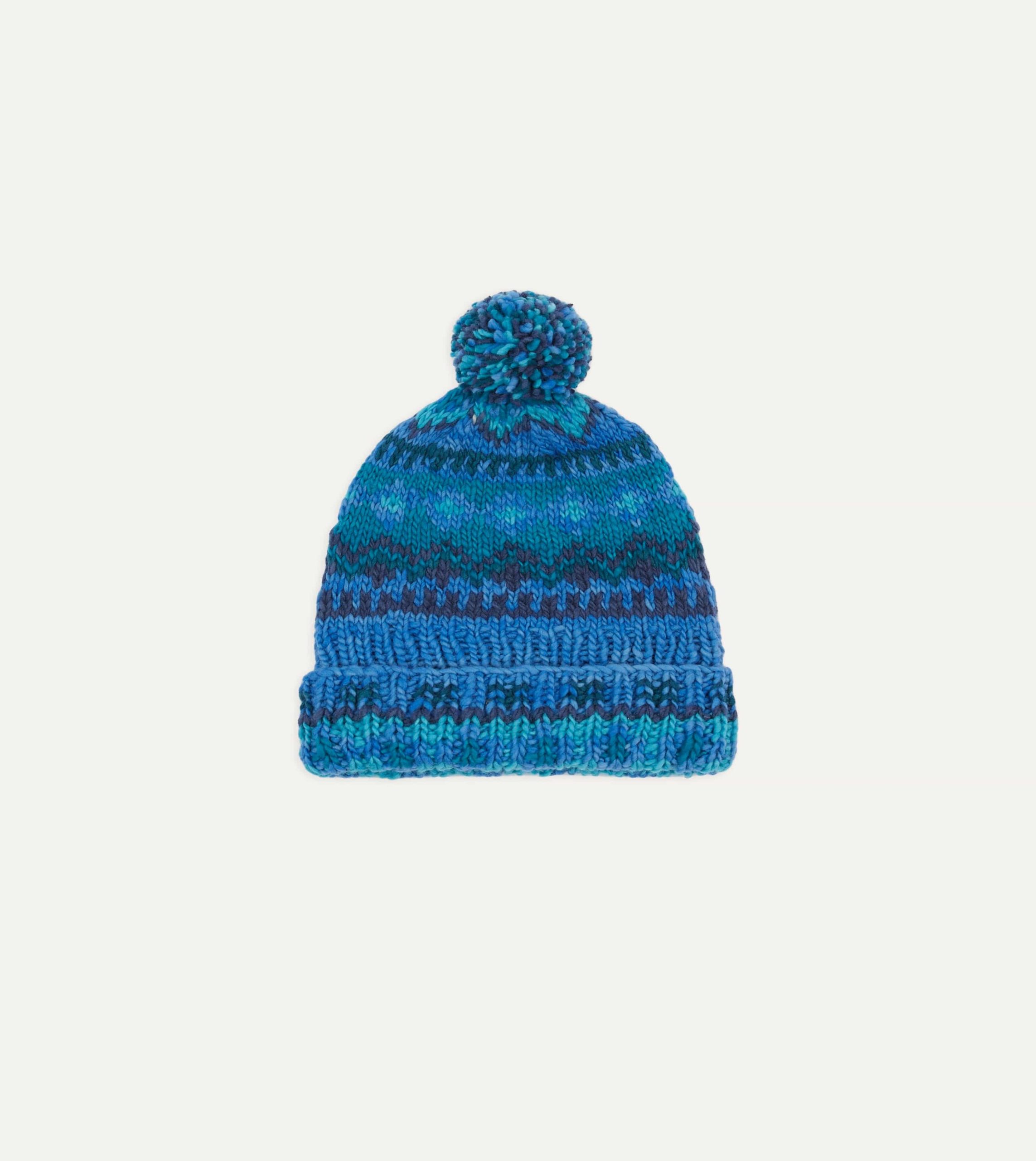 Chamula Blue Fairisle Merino Knit Cap