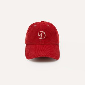 Red 'D' Emblem Cotton Corduroy Baseball Cap