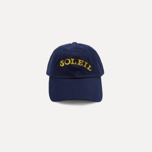 Navy Soleil Cotton Twill Baseball Cap