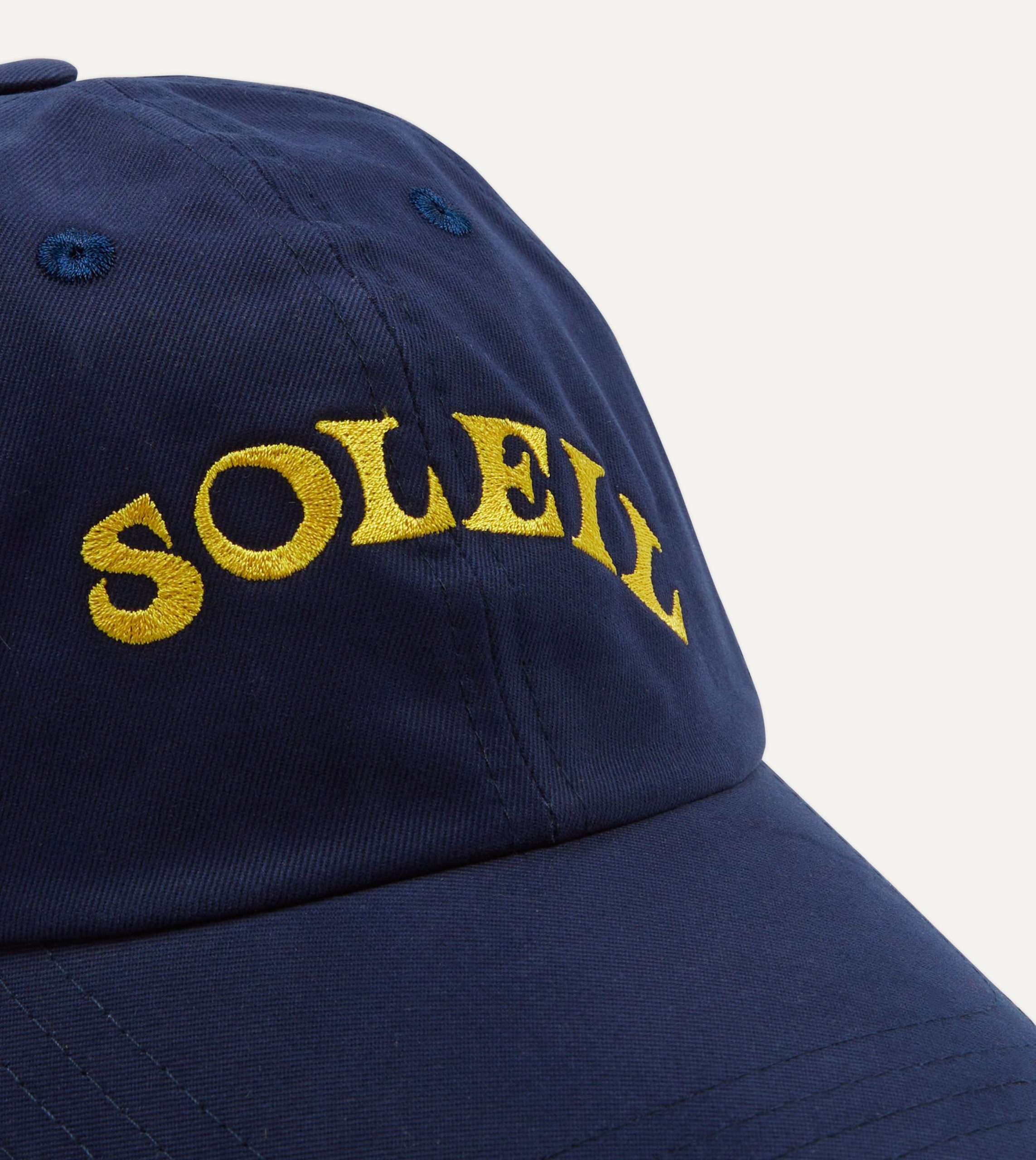 Navy Soleil Cotton Twill Baseball Cap - Image 3