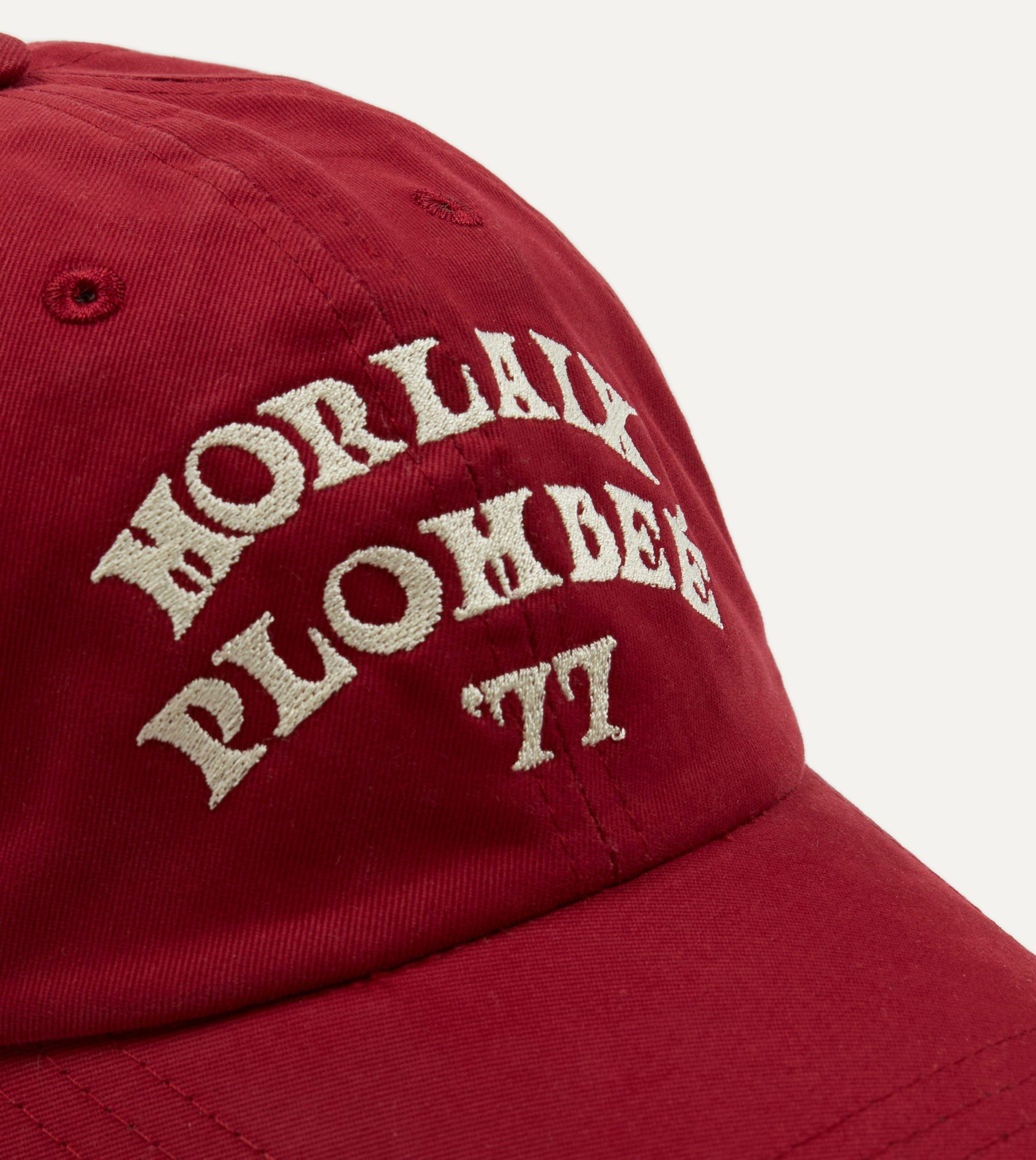 Red Morlaix Plombeé '77 Cotton Twill Baseball Cap - Image 3