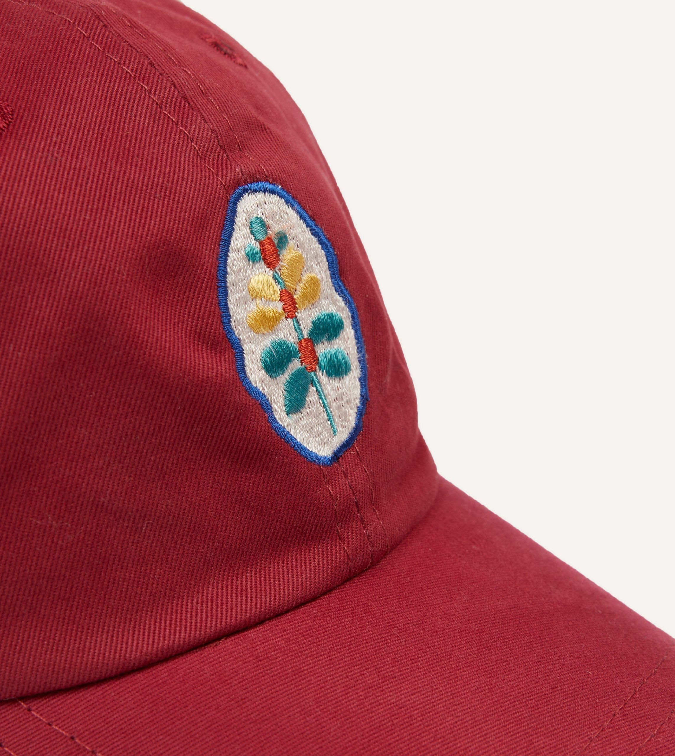 Red Flower Emblem Cotton Baseball Cap - Image 3