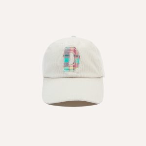 Ecru 'D' Appliqué Cotton Baseball Cap