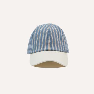 Indigo Stripe Cotton Baseball Cap