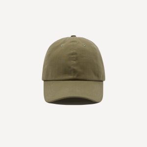 Khaki Green Ripstop Cotton Baseball Cap