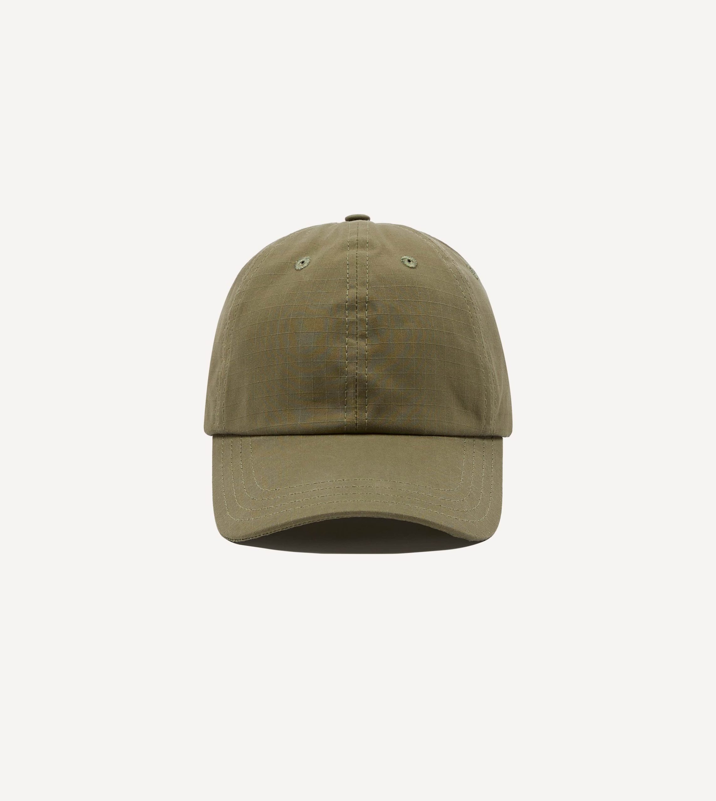 Khaki Green Ripstop Cotton Baseball Cap