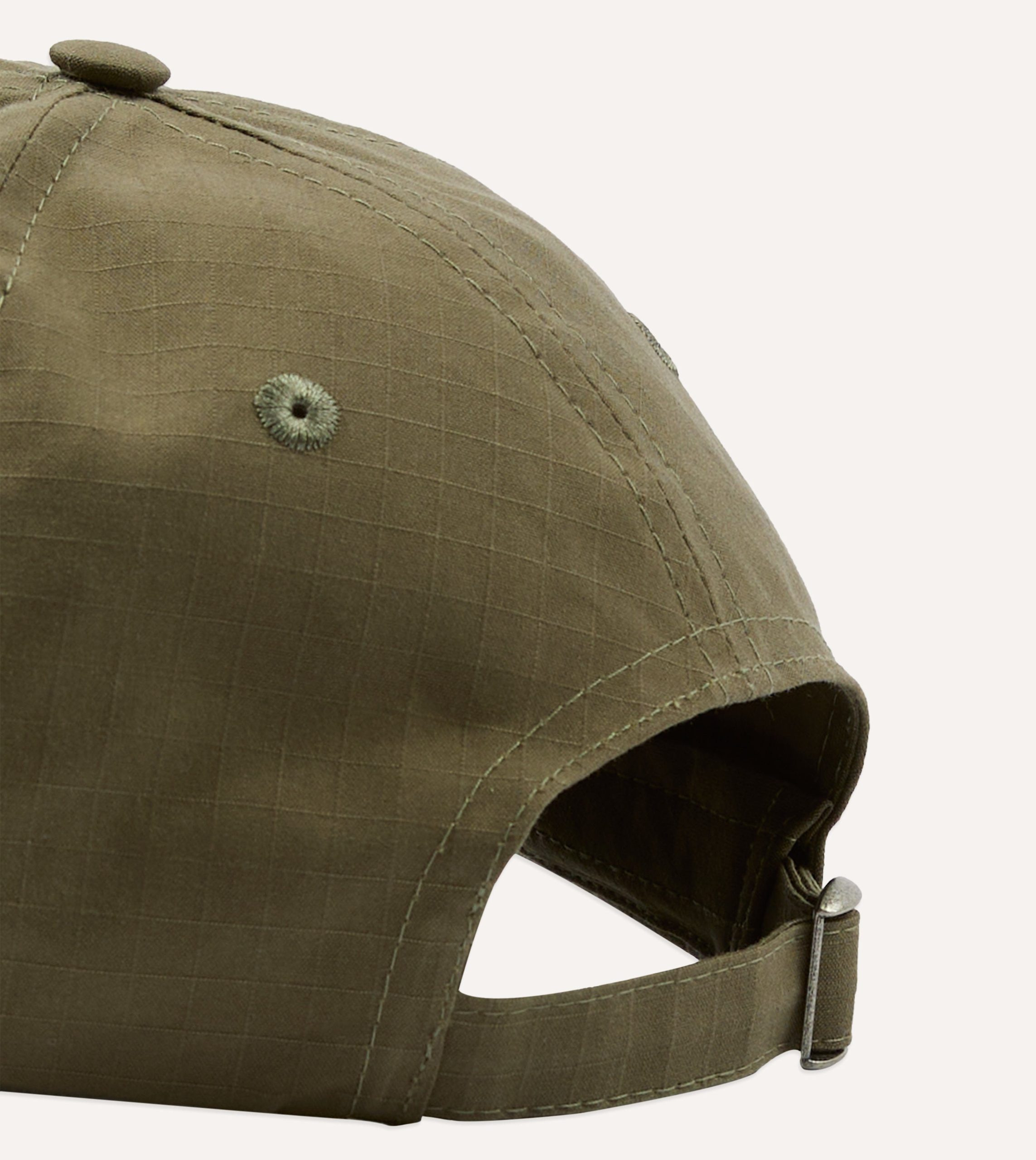 Khaki Green Ripstop Cotton Baseball Cap - Image 2