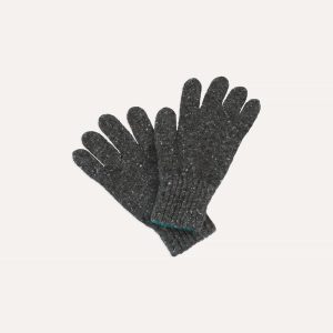 Grey Merino Wool Knitted Gloves