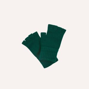 Forest Green Geelongora Fingerless Knitted Gloves
