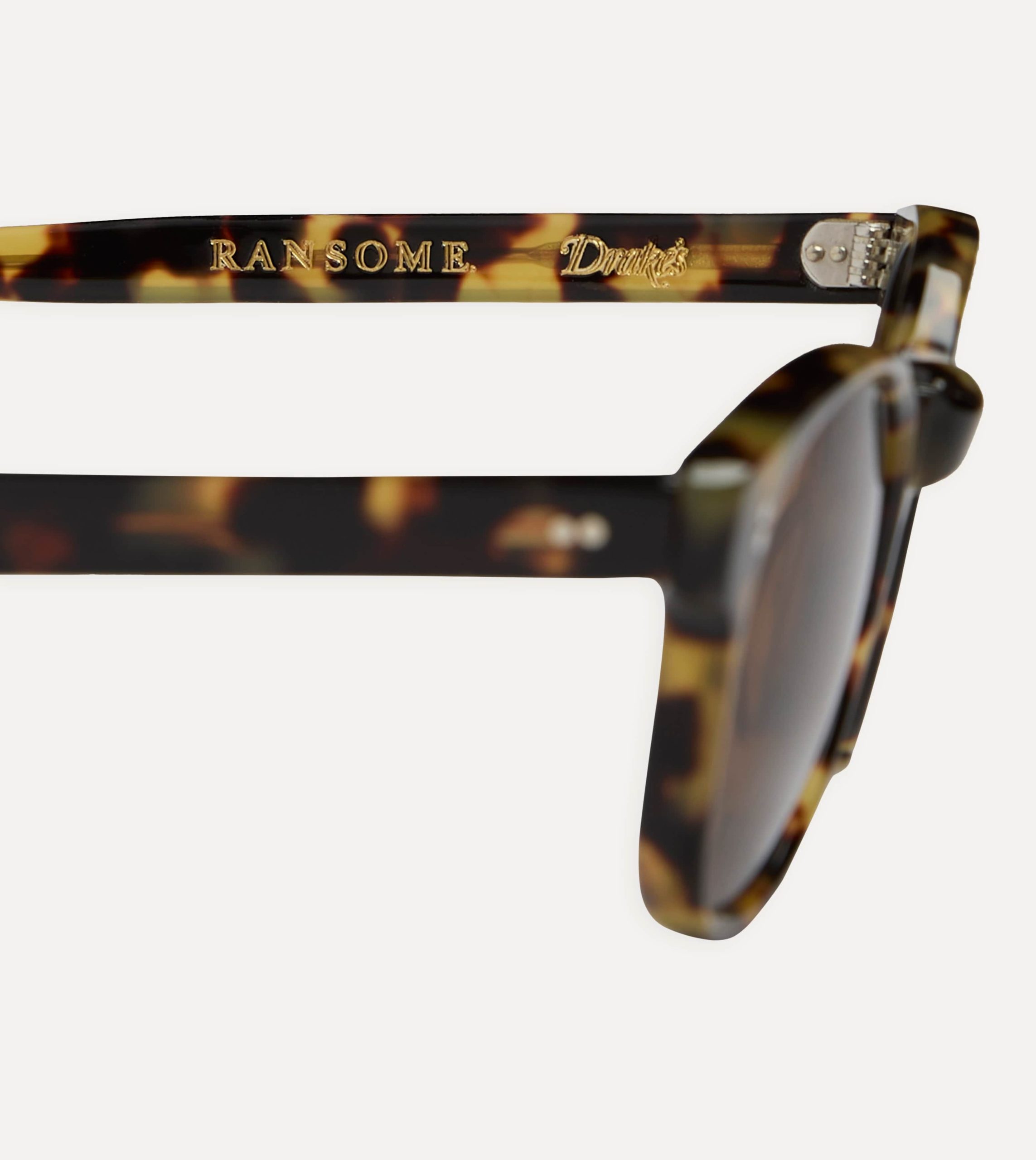 Drake's by Ransome Light Tortoiseshell Panto Frame Sunglasses - Image 2