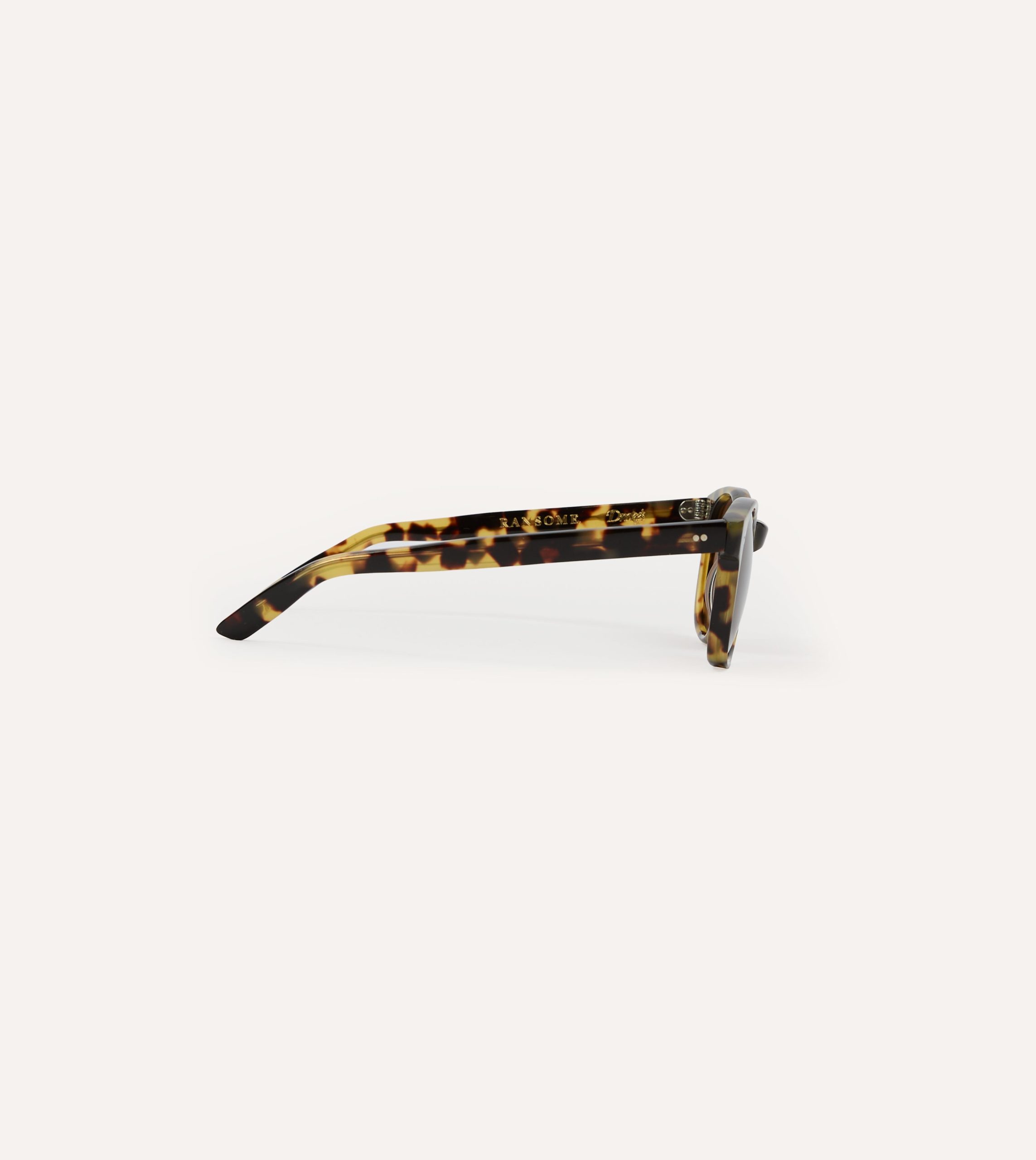 Drake's by Ransome Light Tortoiseshell Panto Frame Sunglasses - Image 3