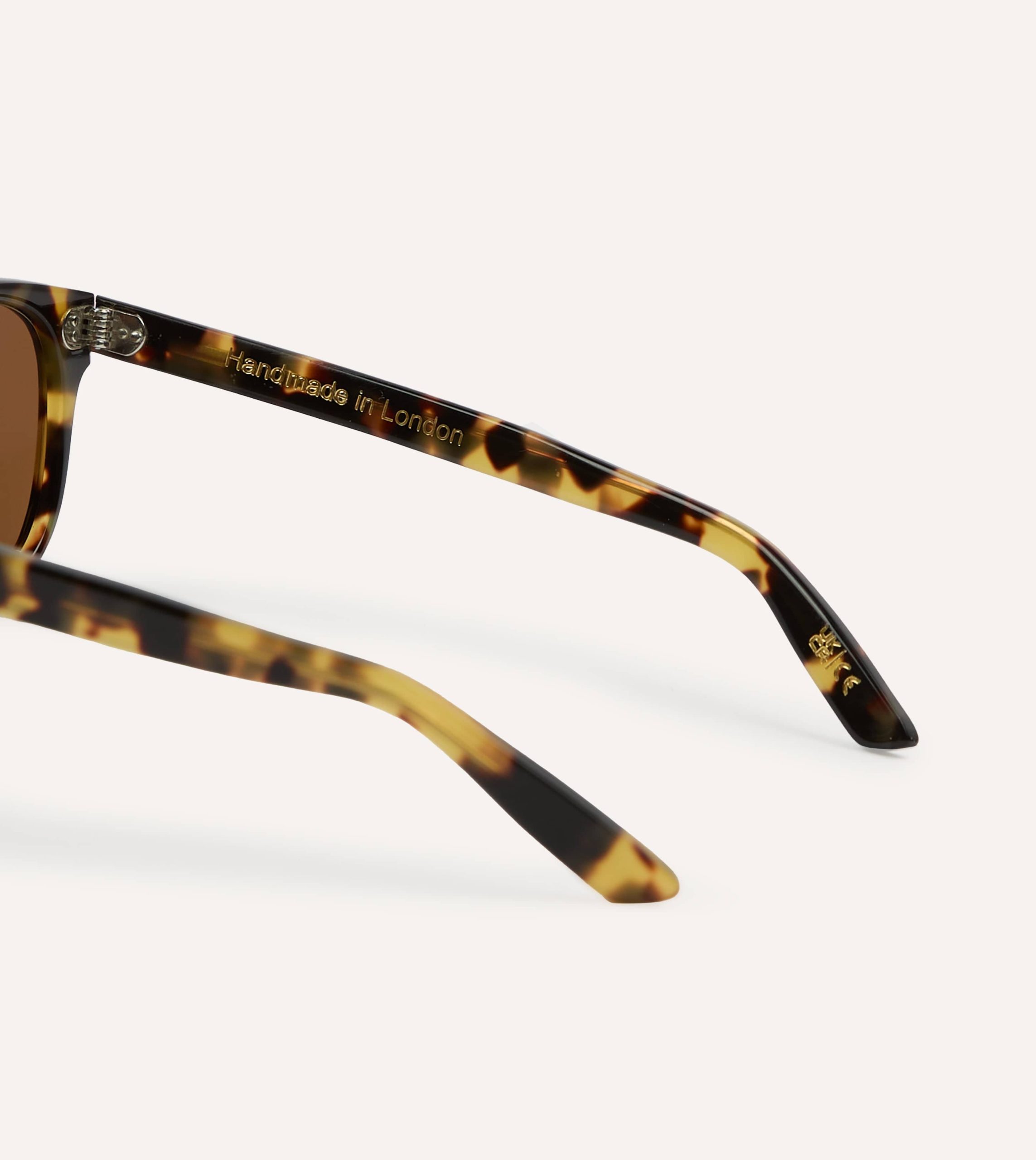Drake's by Ransome Light Tortoiseshell Panto Frame Sunglasses - Image 4