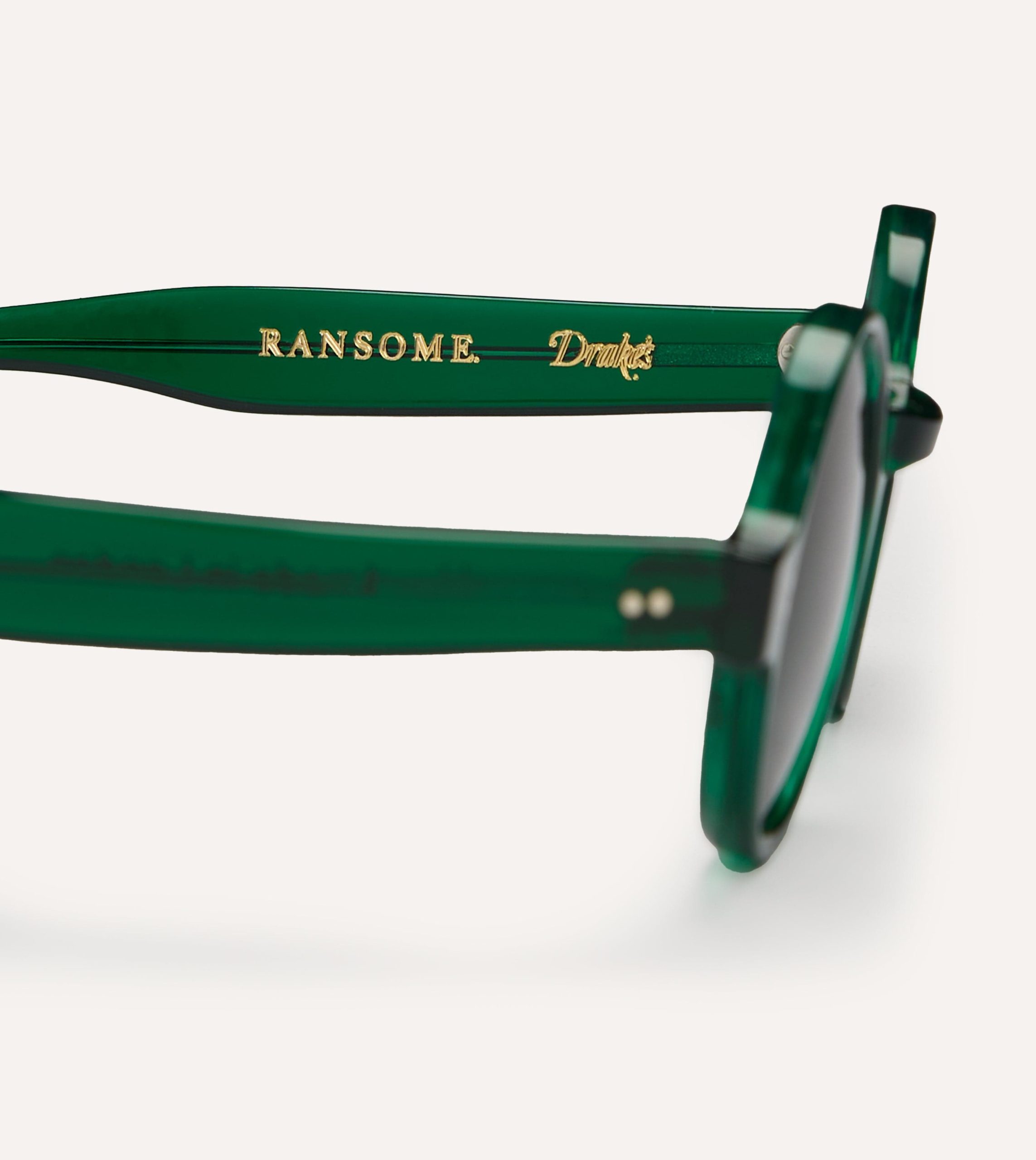Drake's by Ransome Dark Green Round Frame Sunglasses - Image 2