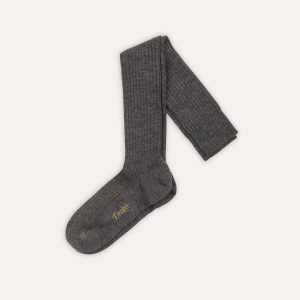 Grey Wool Over-The-Calf Socks