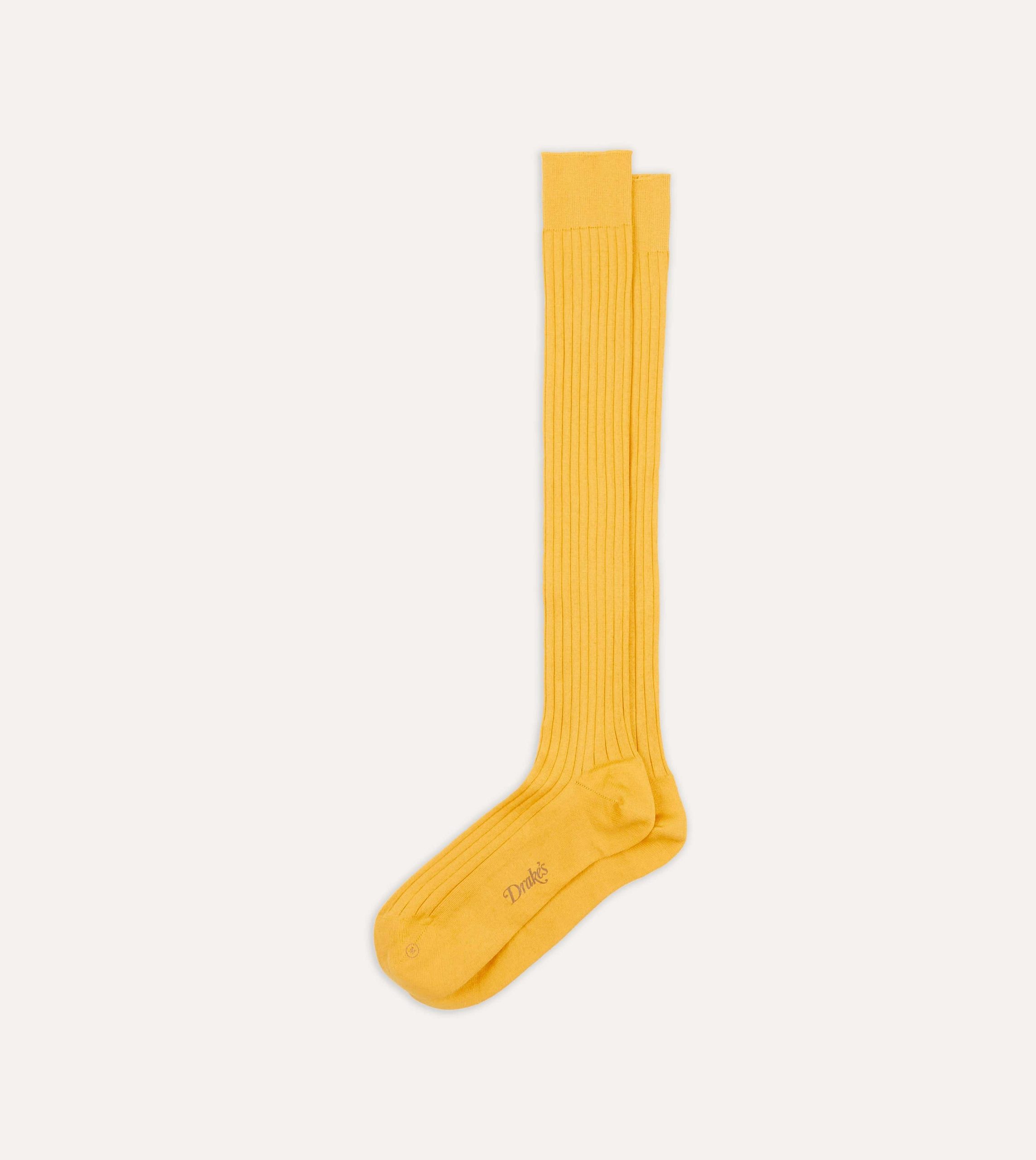 Yellow Cotton Over-the-Calf Socks - Image 4