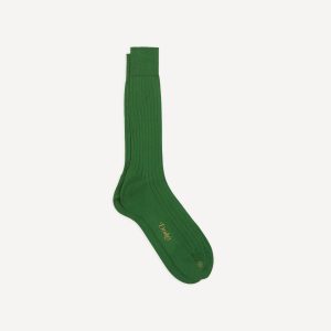 Green Cotton Mid-Calf Socks