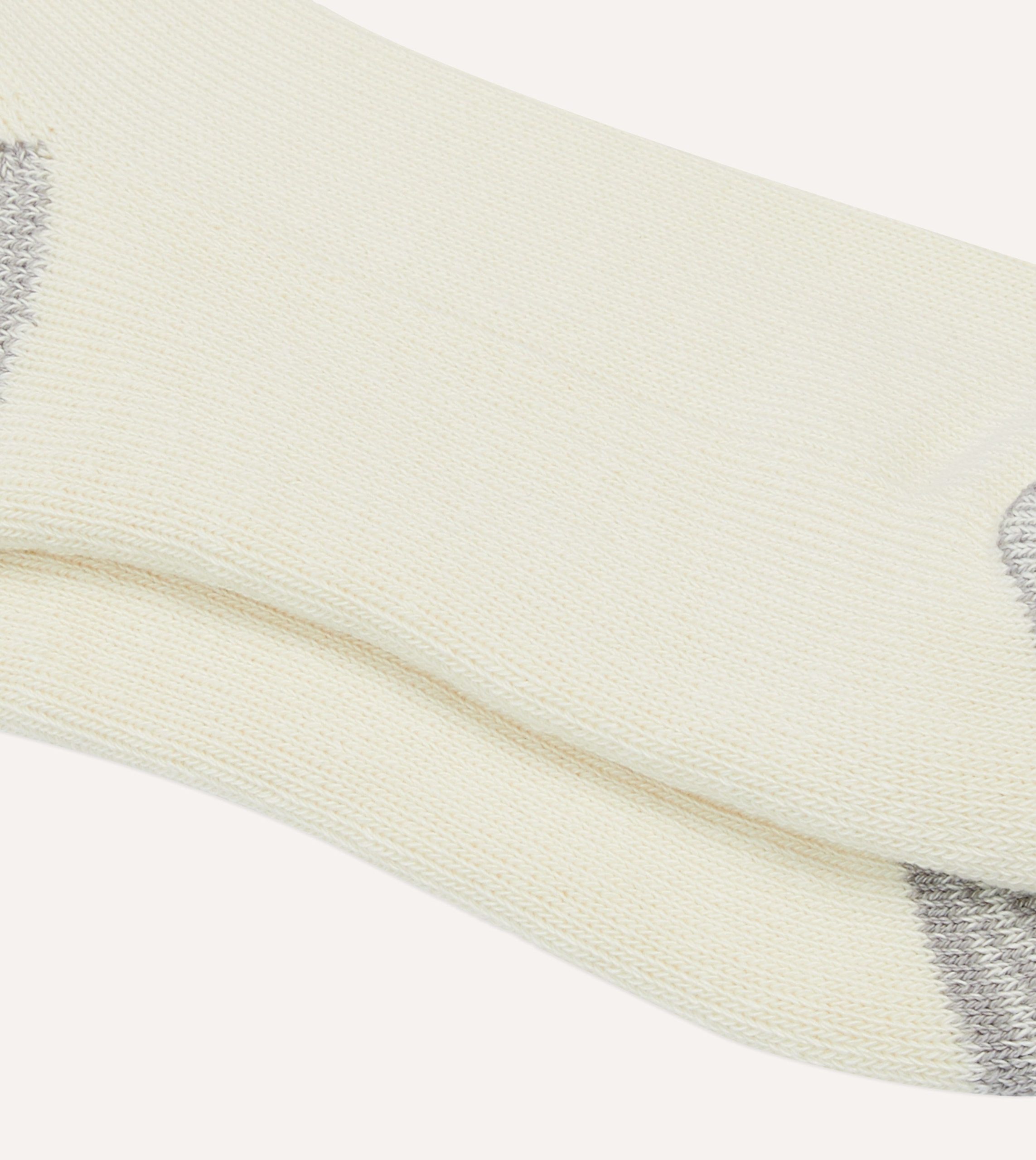 RoToTo Green and Yellow Cotton Crew Socks - Image 2