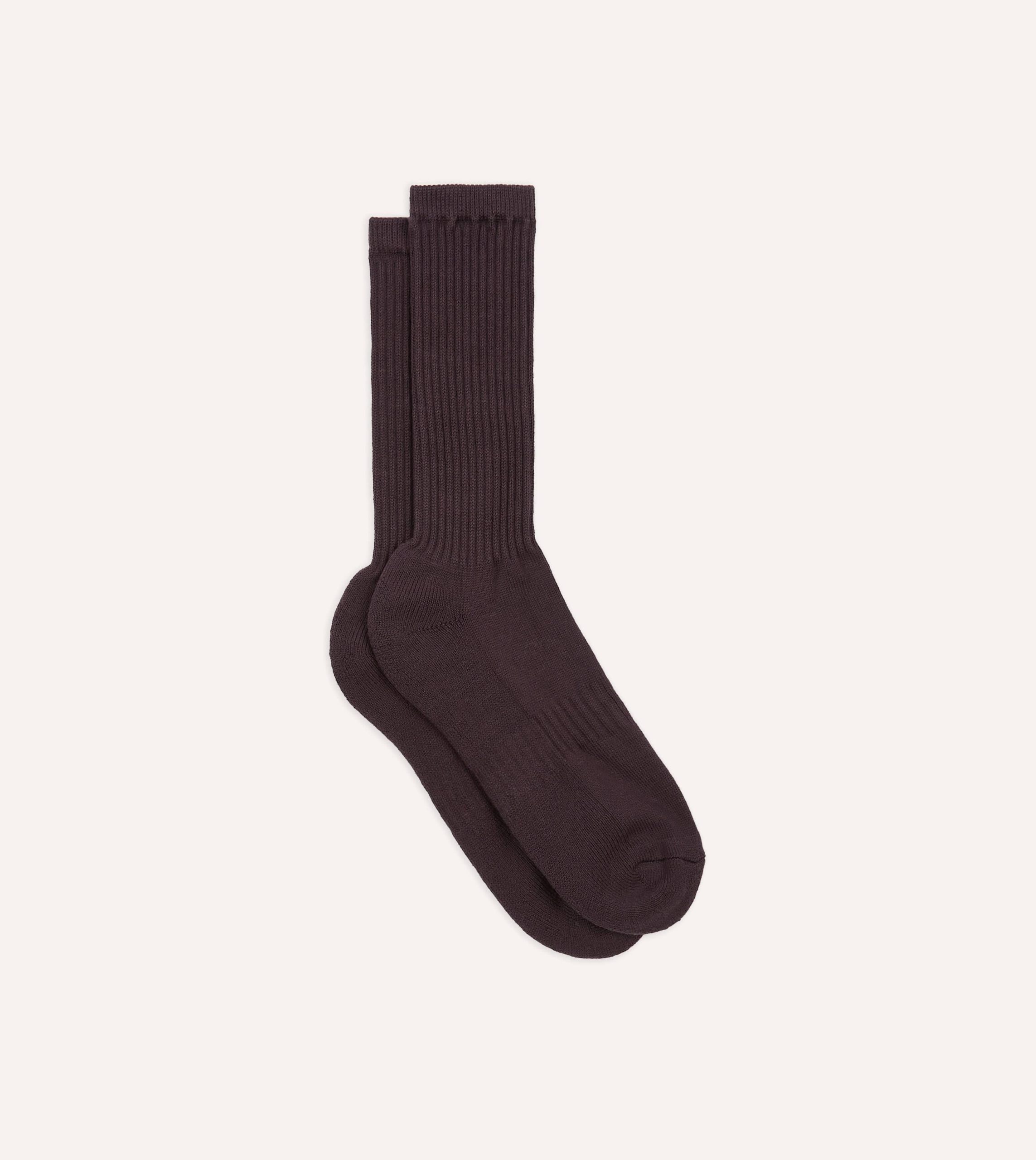 Dark Purple Cotton Sports Socks