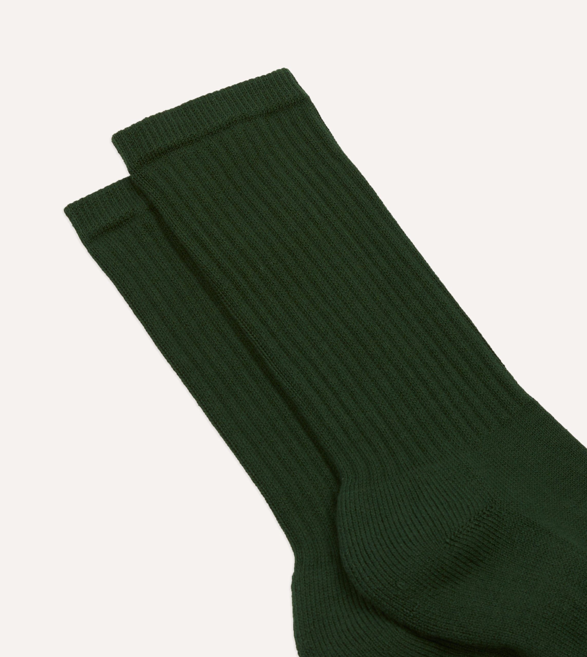 Forest Green Cotton Sports Socks - Image 3