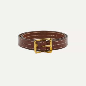 Yuketen Brown Triple Stitched Leather Belt