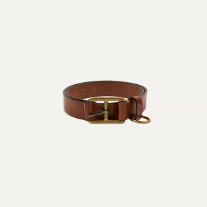 Yuketen Buck Brown Stitched D-Ring Belt
