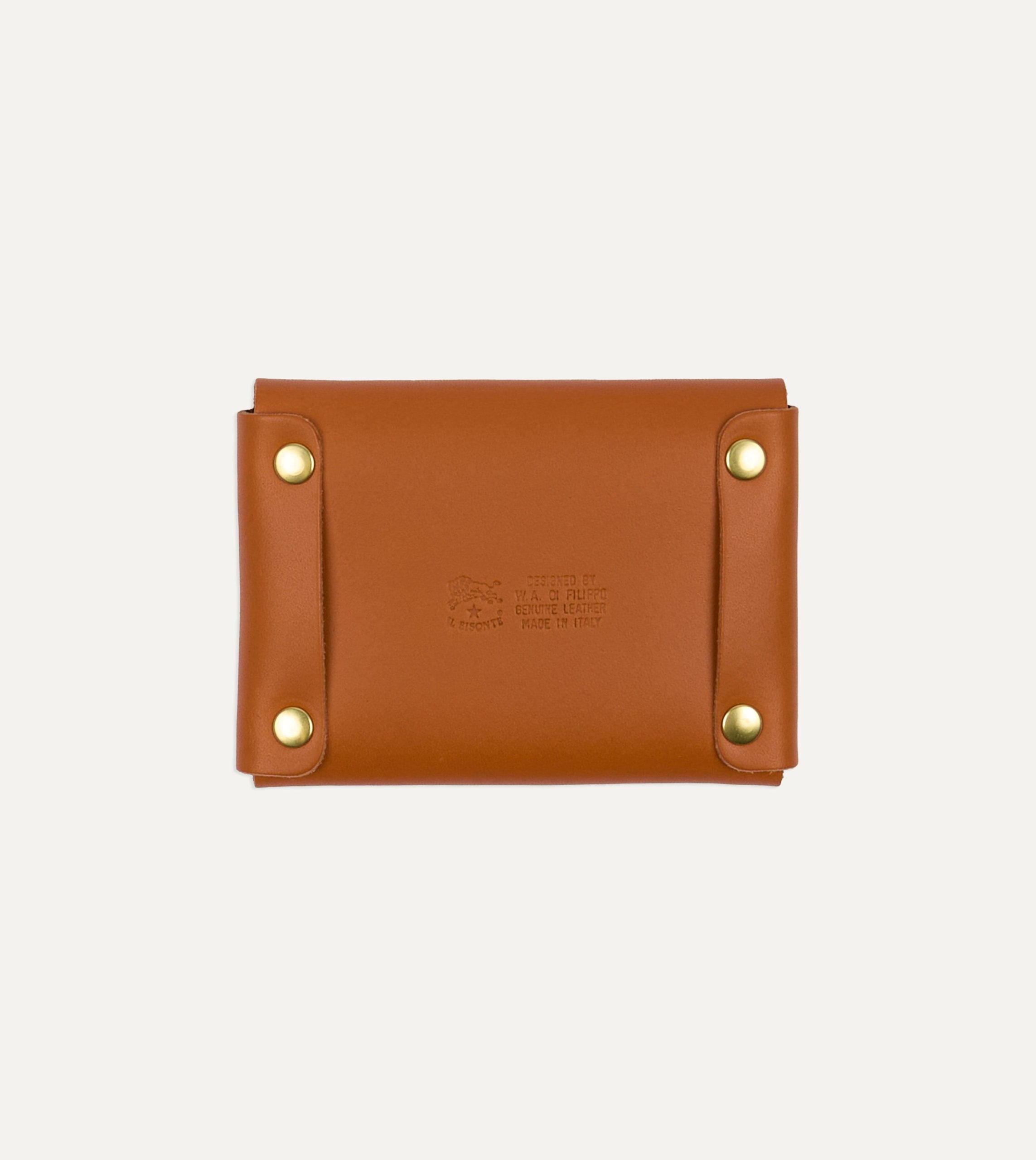 Il Bisonte Leather Stud Card Case - Image 3