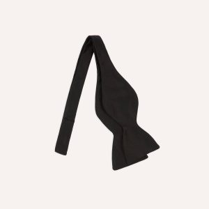 Black Self-Tie Satin Butterfly Bow Tie