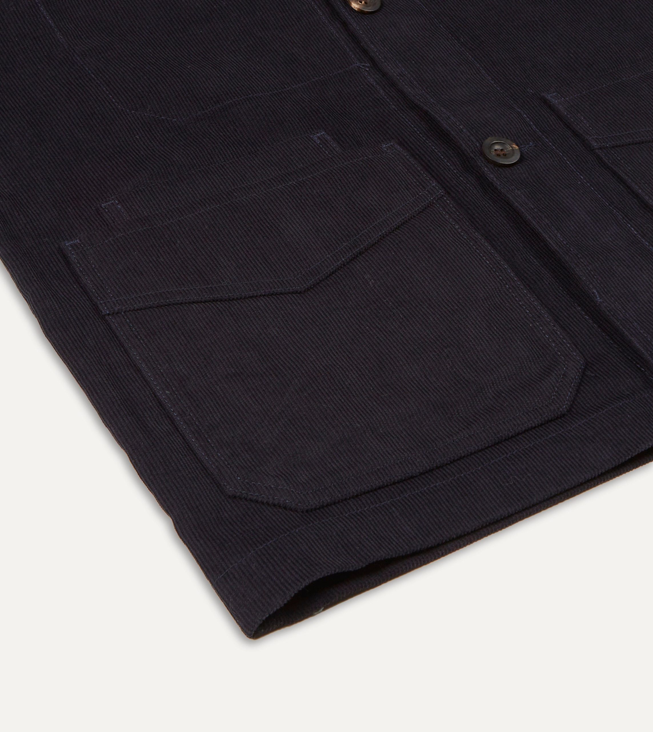 Navy Japanese Selvedge Corduroy Five-Pocket Chore Jacket - Image 5
