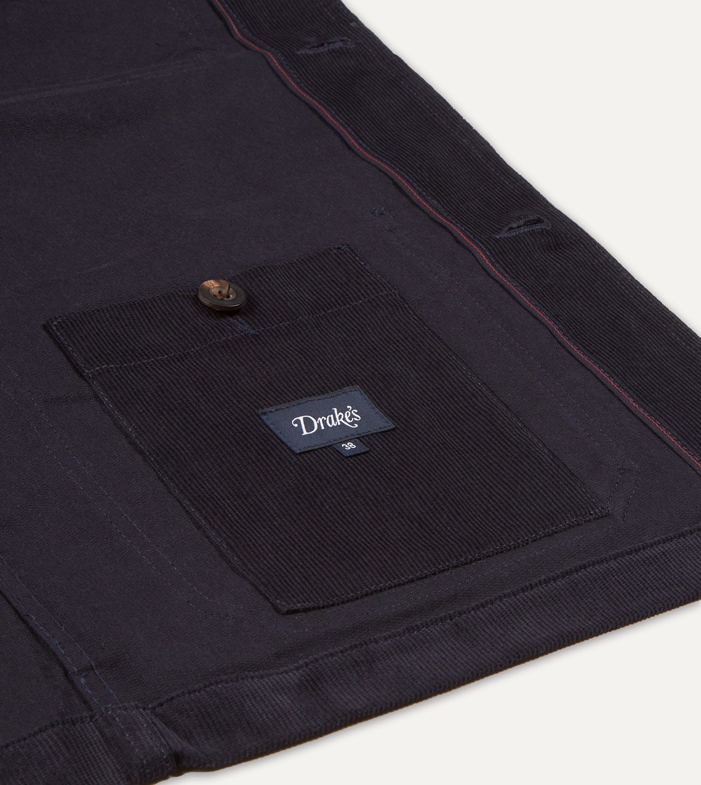 Navy Japanese Selvedge Corduroy Five-Pocket Chore Jacket - Image 4