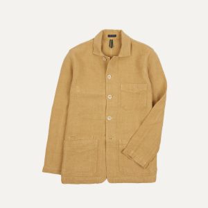 Sand Linen Five-Pocket Chore Jacket