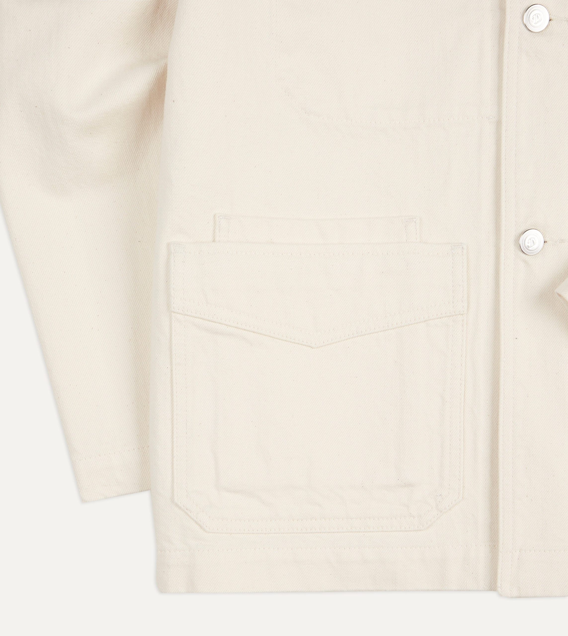 Ecru Selvedge Denim Five-Pocket Chore Jacket - Image 5