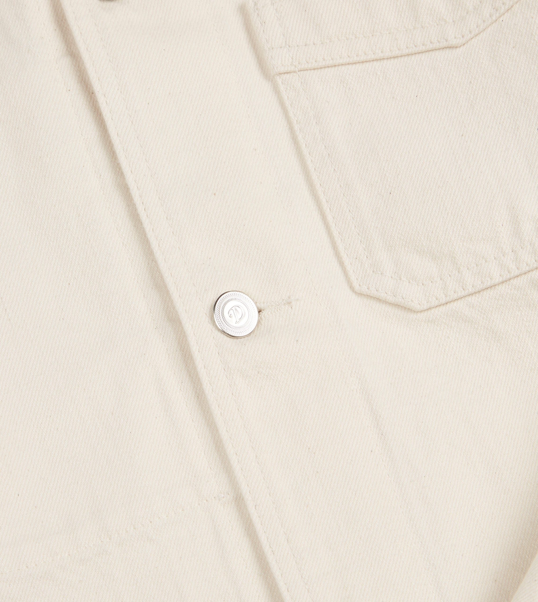 Ecru Selvedge Denim Five-Pocket Chore Jacket - Image 6