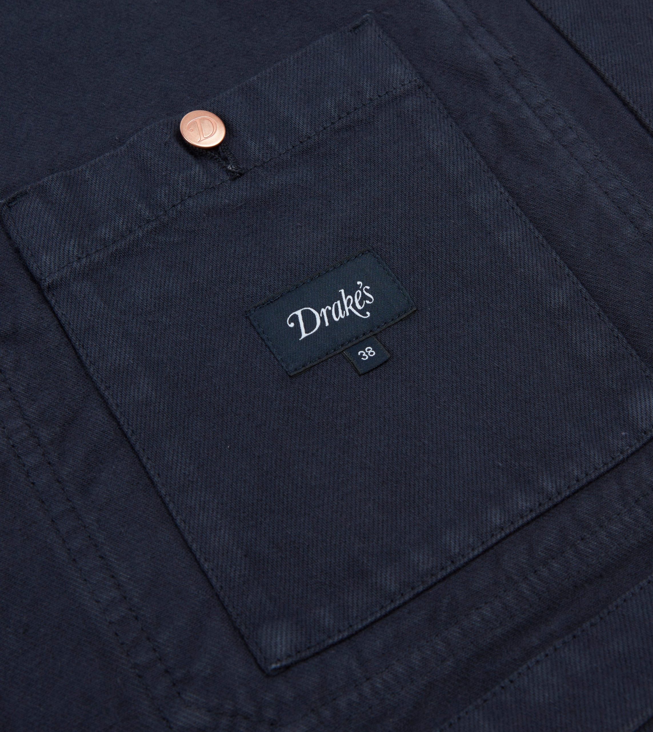 Navy Heavy Twill Cotton Five-Pocket Chore Jacket - Image 6