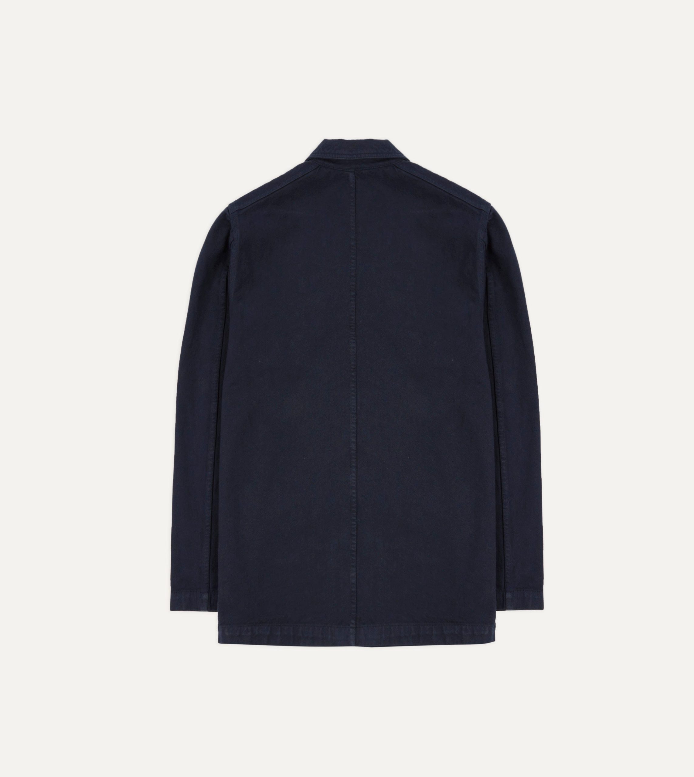 Navy Heavy Twill Cotton Five-Pocket Chore Jacket - Image 7