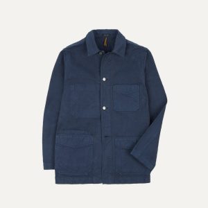 Navy Cotton Duck Canvas Five-Pocket Chore Jacket