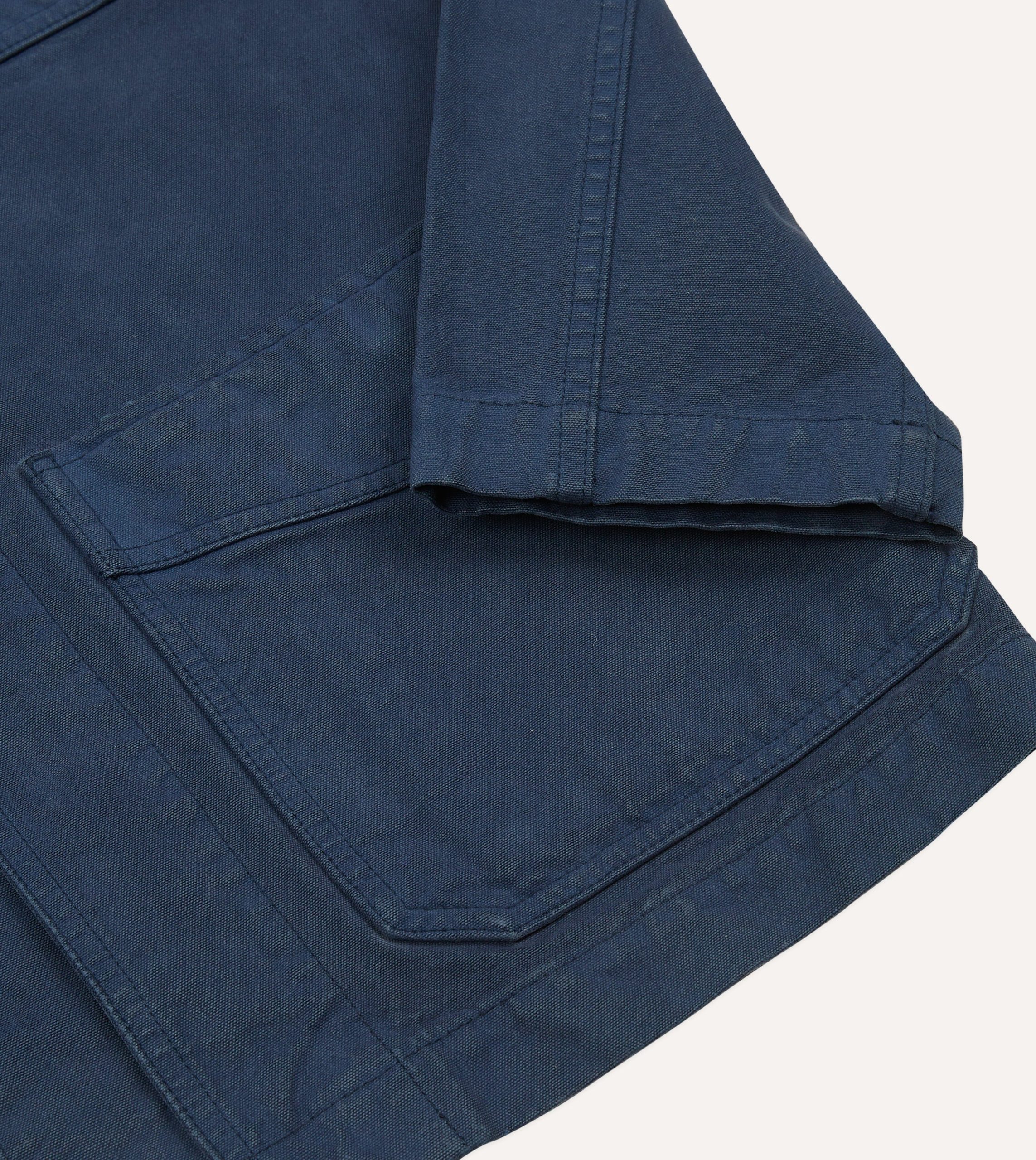 Navy Cotton Duck Canvas Five-Pocket Chore Jacket - Image 5