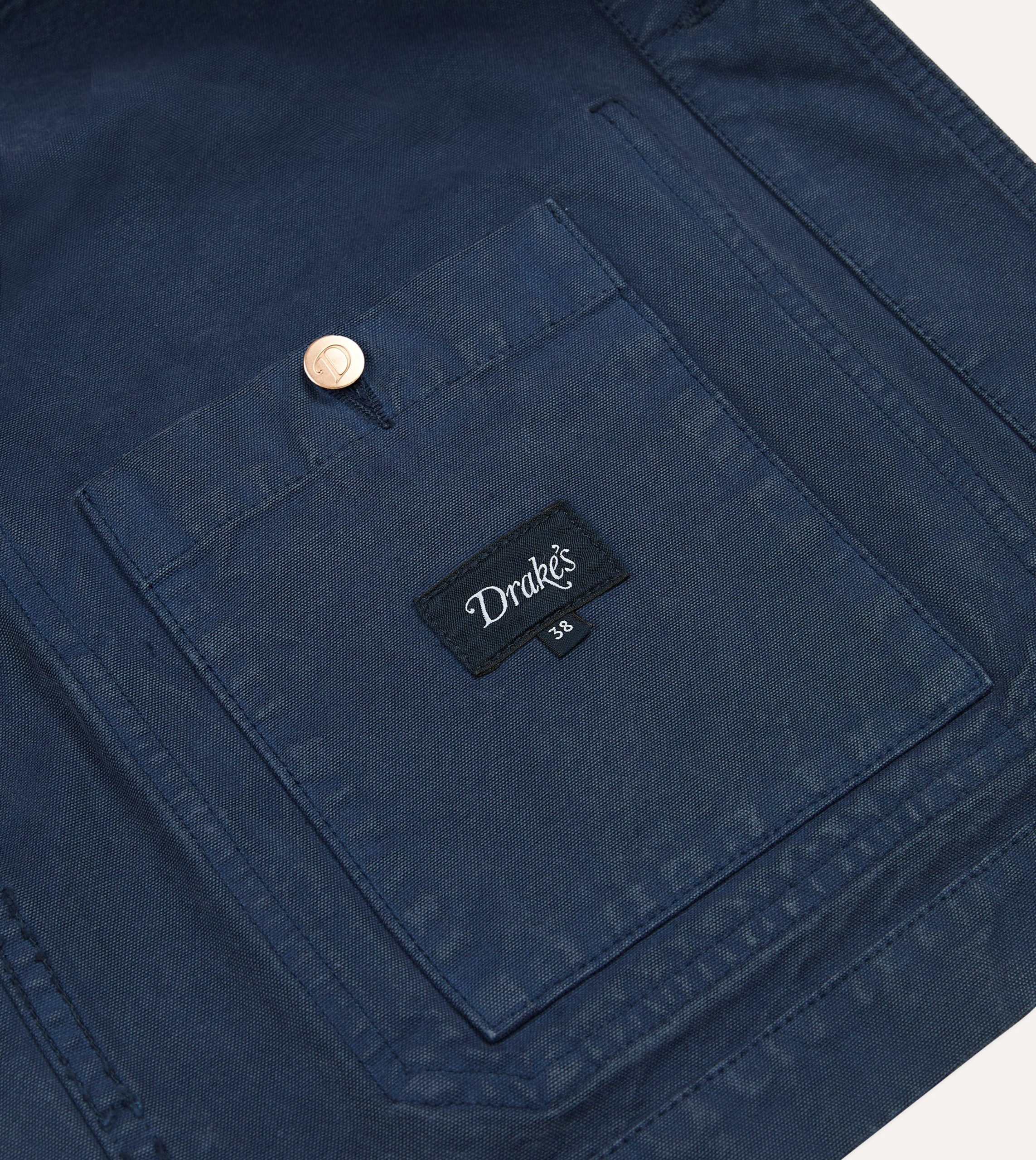 Navy Cotton Duck Canvas Five-Pocket Chore Jacket - Image 7