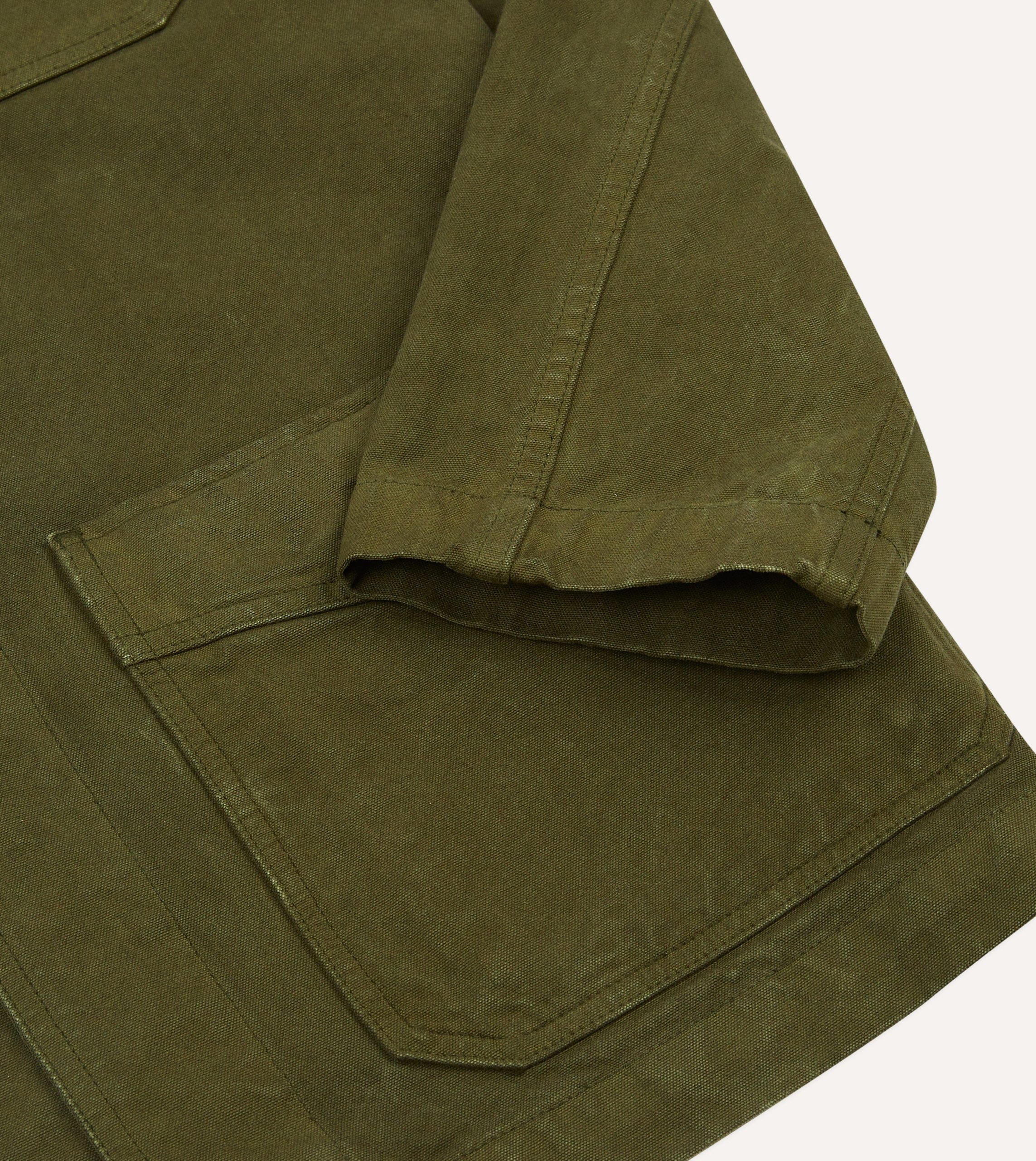 Olive Cotton Duck Canvas Five-Pocket Chore Jacket - Image 5