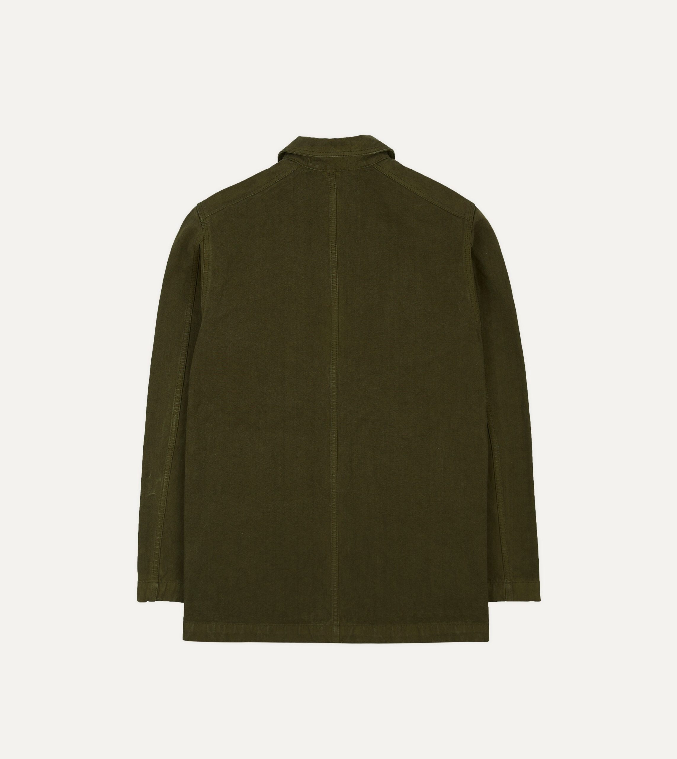 Olive Cotton Duck Canvas Five-Pocket Chore Jacket - Image 8