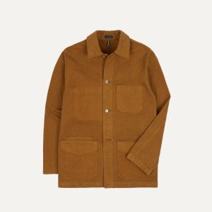 Tobacco Cotton Duck Canvas Five-Pocket Chore Jacket