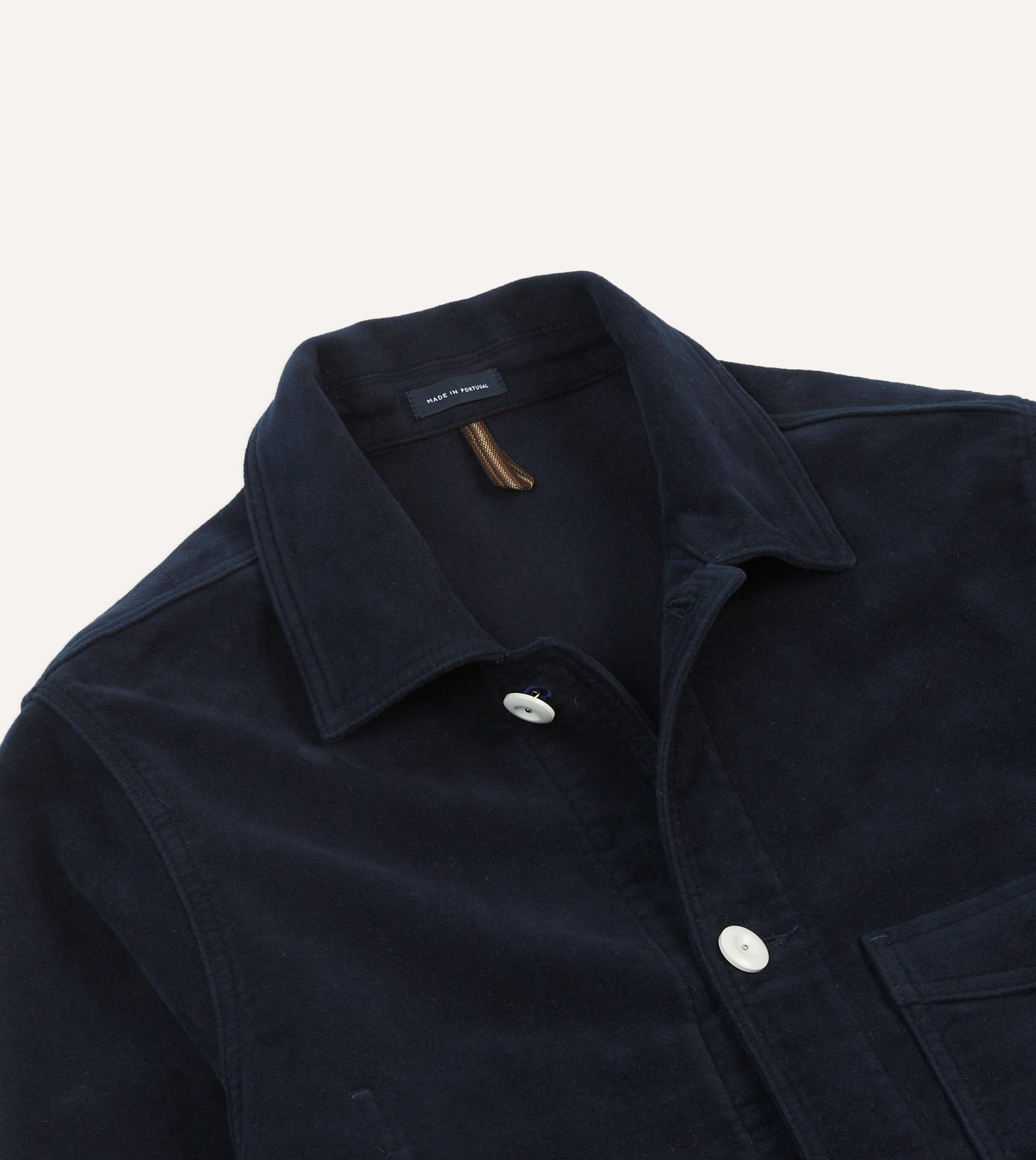 St. JOHN by Drake's Navy Moleskin Five-Pocket Chore Jacket - Image 3