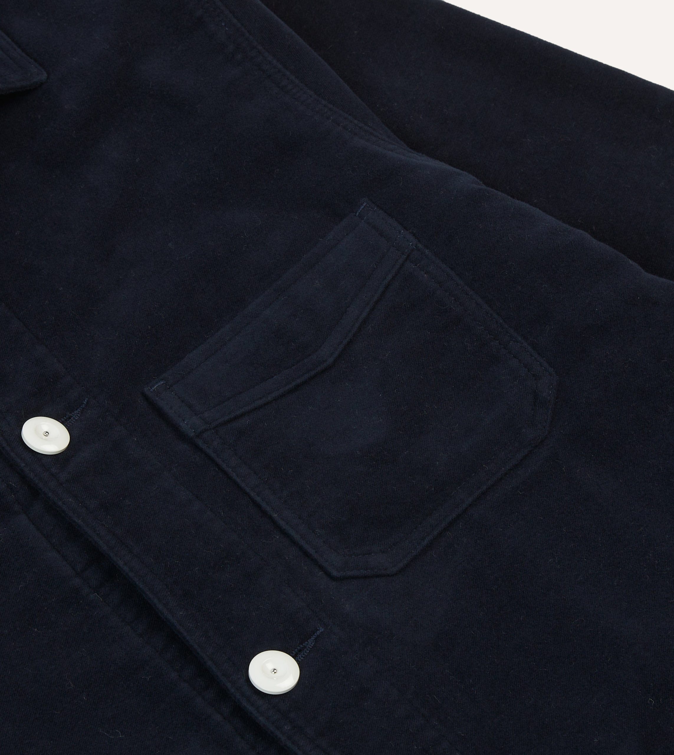 St. JOHN by Drake's Navy Moleskin Five-Pocket Chore Jacket - Image 4