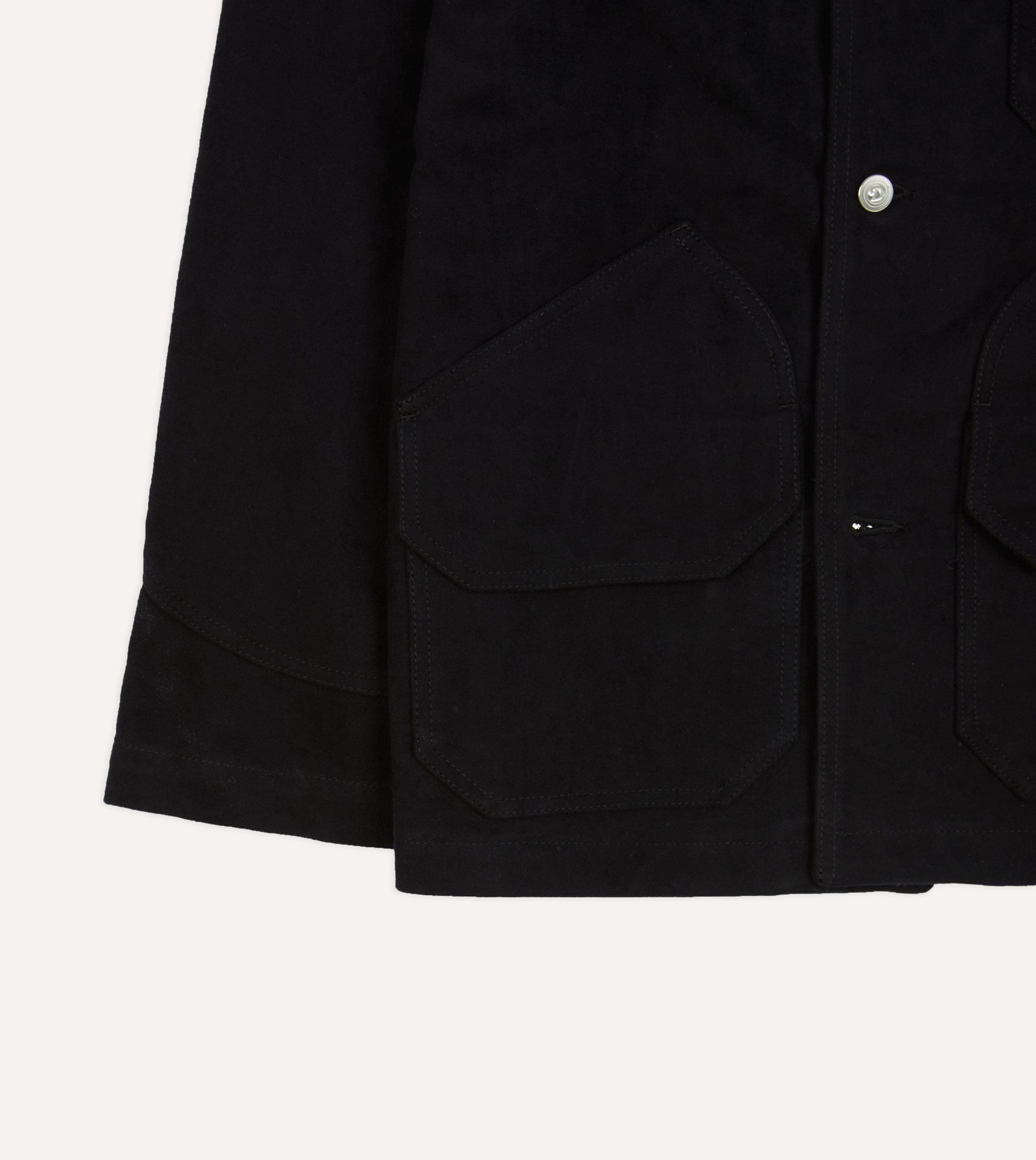 Dark Navy Moleskin Utility Jacket - Image 8